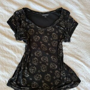 Rock & Republic Black Skull Print Women's Tee